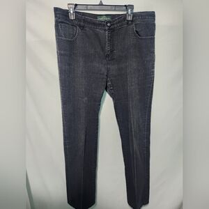 Lauren Ralph Lauren Black Label Black Shiny Jeans. Size 16W.